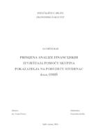 prikaz prve stranice dokumenta PRIMJENA ANALIZE FINANCIJSKIH IZVJEŠTAJA POMOĆU SKUPINA POKAZATELJA NA PODUZEĆU STUDENAC d.o.o. OMIŠ