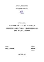 prikaz prve stranice dokumenta STATISTIĈKA ANALIZA TURIZMA U REPUBLICI HRVATSKOJ U RAZDOBLJU OD 2005. DO 2014. GODINE