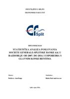 prikaz prve stranice dokumenta STATISTIČKA ANALIZA POSLOVANJA SOCIETE GENERALE-SPLITSKE BANKE d.d. U RAZDOBLJU OD 2007. DO 2014. I USPOREDBA S GLAVNIM KONKURENTIMA