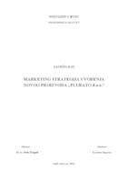 prikaz prve stranice dokumenta MARKETING STRATEGIJA UVOĐENJA NOVOG PROIZVODA „PLURATO d.o.o.“