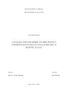 prikaz prve stranice dokumenta ANALIZA FINANCIJSKE STABILNOSTI I USPJEŠNOSTI POSLOVANJA PODUZEĆA BOSNIĆ D.O.O.