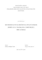 prikaz prve stranice dokumenta DETERMINANTE KORIŠTENJA FINANCIJSKIH DERIVATA U BANKAMA U REPUBLICI HRVATSKOJ 