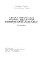 prikaz prve stranice dokumenta MJERENJE PERFORMANSI U PODRUČJU ZDRAVSTVA NA PRIMJERU BOLNICE "MAGDALENA"