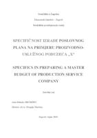 prikaz prve stranice dokumenta Specifičnosti izrade poslovng plana na primjeru proizvodno-uslužnog poduzeća