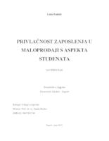 prikaz prve stranice dokumenta Privlačnost zaposlenja u maloprodaji s aspekta studenata