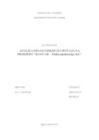 prikaz prve stranice dokumenta Analiza financijskih  izvještstaja na primjeru "Končar-elektroindustrija"