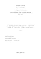prikaz prve stranice dokumenta Analiza ekonomskih posljedica pandemije COVID-19 i utjecaj na globalnu trgovinu