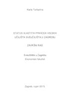 prikaz prve stranice dokumenta STATUS VLASTITIH PRIHODA VISOKIH UČILIŠTA SVEUČILIŠTA U ZAGREBU
