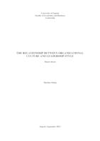 prikaz prve stranice dokumenta The relationship between organizational culture and leadership style