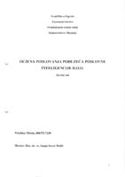 prikaz prve stranice dokumenta Ocjena poslovanja poduzeća Poslovne inteligencije d.o.o.