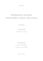 prikaz prve stranice dokumenta Potencijali u razvoju poduzetništva žena u Hrvatskoj.