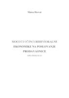 prikaz prve stranice dokumenta Mogući učinci bihevioralne ekonomike na poslovanje prodavaonice