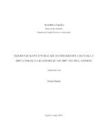 prikaz prve stranice dokumenta Mjerenje koncentracije danih kredita banaka u Hrvatskoj za razdoblje od 2007. do 2012. godine