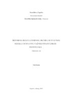 prikaz prve stranice dokumenta Reforma regulatornog okvira sustavnog rizika i sustavno važnih financijskih institucija