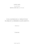 prikaz prve stranice dokumenta Uloga kontrolinga u operativnom planiranju na primjeru leasing društva