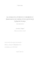 prikaz prve stranice dokumenta Klasifikacija studenata s obzirom na profesionalne i edukativne aktivnosti tijekom studija