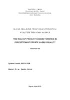 prikaz prve stranice dokumenta Uloga obilježja proizvida u percepciji kvalitete privatnih maraka