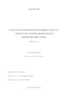 prikaz prve stranice dokumenta Uloga razvijenosti financijskog sustava u poticanju gospodarskog rasta Republike Hrvatske