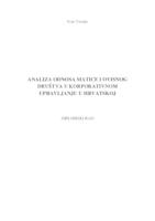 prikaz prve stranice dokumenta Analiza odnosa matice i ovisnog društva u korporativnom upravljanju u Hrvatskoj