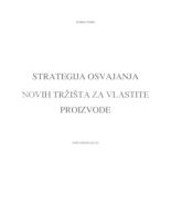 prikaz prve stranice dokumenta Strategija osvajanja novih tržišta za vlastite proizvode