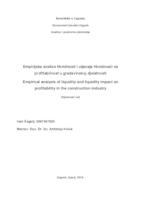 prikaz prve stranice dokumenta Empirijska analiza likvidnosti i utjecaja likvidnosti na profitabilnost u građevinskoj djelatnosti