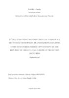 prikaz prve stranice dokumenta UČINCI IZRAVNIH STRANIH INVESTICIJA U REPUBLICI HRVATKOJ I EUROPSKIM TRANZICIJSKIM ZEMLJAMA