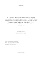 prikaz prve stranice dokumenta Važnost sklonosti intrinzičnim i ekstrinzičnim čimbenicima motivacije pri odabiru prvog poslodavca