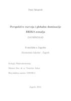 prikaz prve stranice dokumenta PERSPEKTIVE RAZVOJA I GLOBALNE DOMINACIJE BRICS ZEMALJA