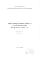 prikaz prve stranice dokumenta ANALIZA PROCJENE VRIJEDNOSTI PODUZEĆA U TRANSAKCIJI PREUZIMANJA STUDIJA SLUČAJA: FRUCTAL D.D.