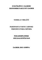 prikaz prve stranice dokumenta Pojednostavnjeni carinski postupci uvoza i izvoza