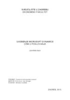 prikaz prve stranice dokumenta UVOĐENJE MICROSOFT DYNAMICS CRM U POSLOVANJE