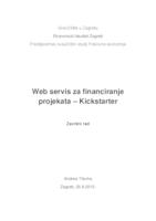 prikaz prve stranice dokumenta WEB SERVIS ZA FINANCIRANJE PROJEKATA - KICKSTARTER