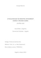 prikaz prve stranice dokumenta UTJECAJ RECESIJE NA KREDITNU SPOSOBNOST PRAVNIH I FIZIČKIH OSOBA