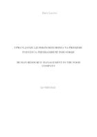 prikaz prve stranice dokumenta Upravljanje ljudskim resursima na primjeru poduzeća prehrambene industrije