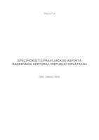 prikaz prve stranice dokumenta Specifičnosti upravljačkog aspekta bankovnog sektora u Republici Hrvatskoj