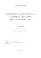 prikaz prve stranice dokumenta GODIŠNJI FINANCIJSKI IZVJEŠTAJI NA PRIMJERU „HRVATSKE POŠTANSKE BANKE D.D.“