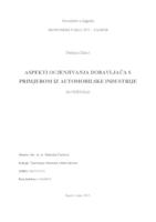 prikaz prve stranice dokumenta Aspekti ocjenjivanja dobavljača s primjerom iz automobilske industrije