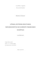 prikaz prve stranice dokumenta Učinak upotrebe kreativnog računovodstva na elemente financijskih izvještaja