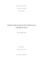 prikaz prve stranice dokumenta Važnost emocionalne inteligencije tijekom studija