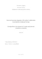 prikaz prve stranice dokumenta Izravna inozemna ulaganja u Hrvatskoj i odabranim tranzicijskim zemljama