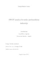 prikaz prve stranice dokumenta SWOT ANALIZA PREHRAMBENE INDUSTRIJE U HRVATSKOJ