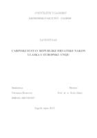 prikaz prve stranice dokumenta Carinski sustav Republike Hrvatske nakon ulaska u Europsku uniju