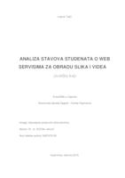 prikaz prve stranice dokumenta ANALIZA STAVOVA STUDENATA O WEB SERVISIMA ZA OBRADU SLIKA I VIDEA