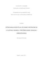 prikaz prve stranice dokumenta Očekivanja roditelja od rane intervencije u sustavu ranog i predškolskog obrazovanja