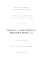 prikaz prve stranice dokumenta Tranzicija u ranoj intervenciji