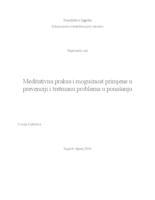 prikaz prve stranice dokumenta Meditativna praksa i mogućnost primjene u prevenciji i tretmanu problema u ponašanju