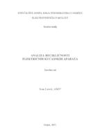 prikaz prve stranice dokumenta Analiza recikličnosti električnih kućanskih aparata