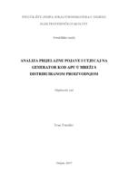 prikaz prve stranice dokumenta Analiza prijelazne pojave i utjecaja na generator kod APU u mreži s distribuiranom proizvodnjom