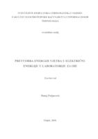 prikaz prve stranice dokumenta Pretvorba energije vjetra u električnu energiju u laboratoriju za OIE