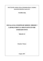 prikaz prve stranice dokumenta Instalacija i podešenje mjerne opreme u laboratoriju za obnovljive izvore energije ETFOS